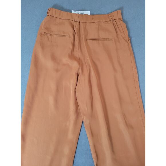 TEREA Womens Lexie Pleated Front Pants Pockets Wide Leg Adobe Trousers Large - Picture 8 of 8